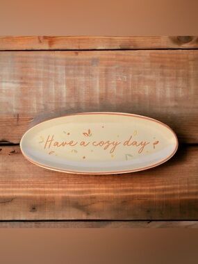 NEW Simons Jewelry Tray - HAVE A COZY DAY Ceramic Autumn Trinket Inspirational